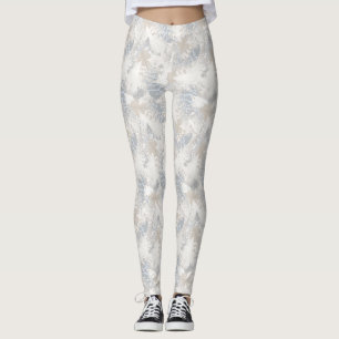 Eule Feathers, grau, beige und blau, Vogel, Licht, Leggings