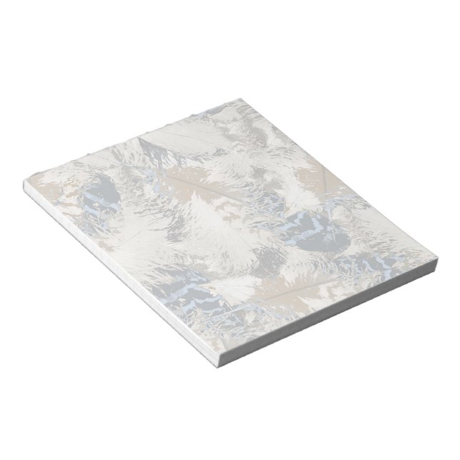 Eule Feathers, grau, beige und blau, Vogel, Licht, Notizblock (angewinkelt)