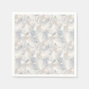 Eule Feathers, grau, beige und blau, Vogel, Licht, Serviette