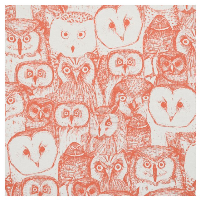 Eule flammorange stoff (Muster)