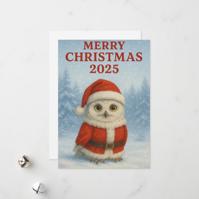Eule Frohe Weihnachten  (Vorderseite/Rückseite Beispiel)