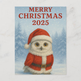 Eule Frohe Weihnachten Postkarte