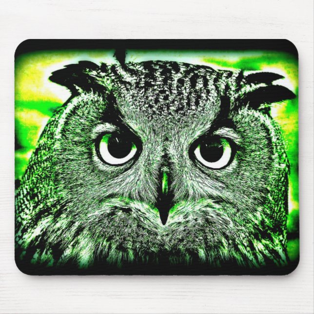 Eule geht Grün Mousepad (Vorne)