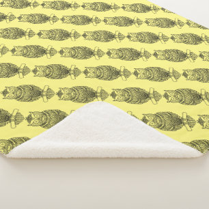 Eule (gelb) - Sherpa-Decke Sherpadecke