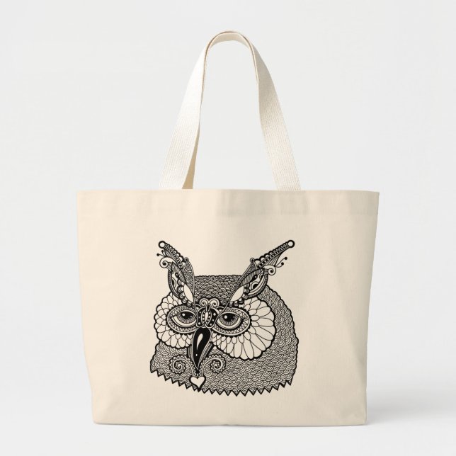 Eule HauptZendoodle Jumbo Stoffbeutel (Vorne)