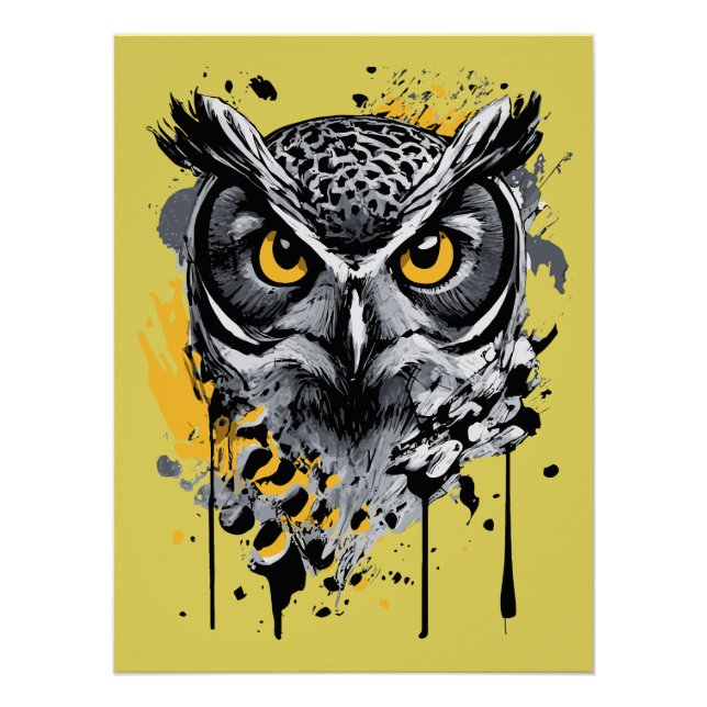 Eule Head - Eule Poster - Niedliches Eule Poster (Vorderseite)
