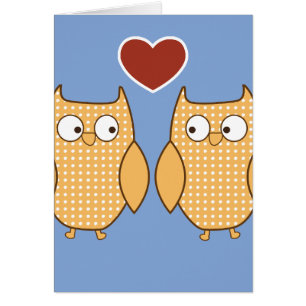 Eule-Herz-Liebe Geburtstagkarte