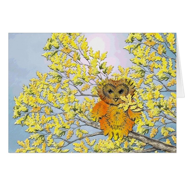 Eule im Baum (Vorderseite (Horizontal))