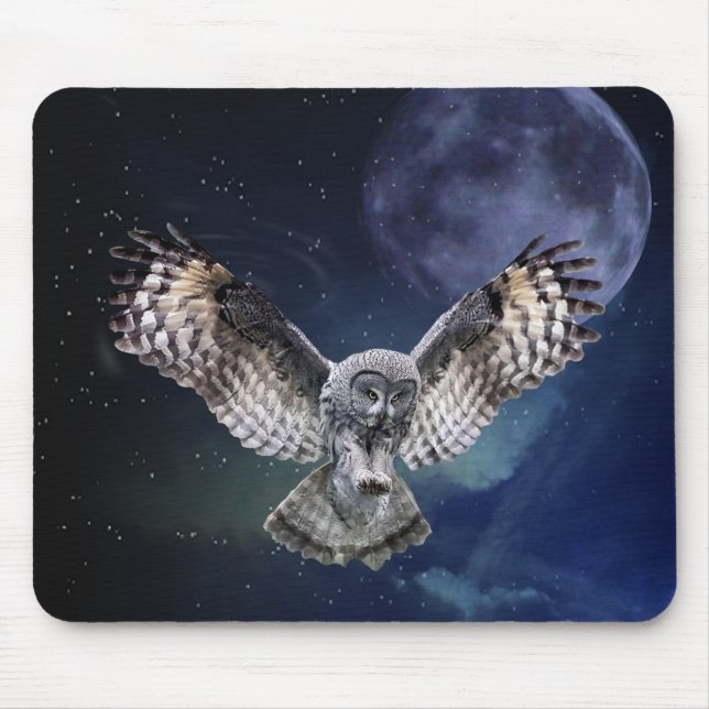 Eule im Flug Mousepad (Vorne)