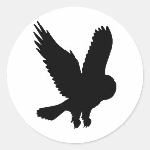 Eule im Flug Runder Aufkleber