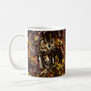 Eule im Herbst Tasse