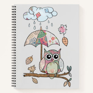 Eule im Regen Notizbuch