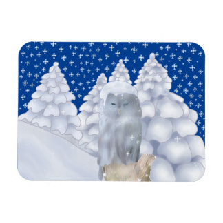 Eule im Schnee Magnet