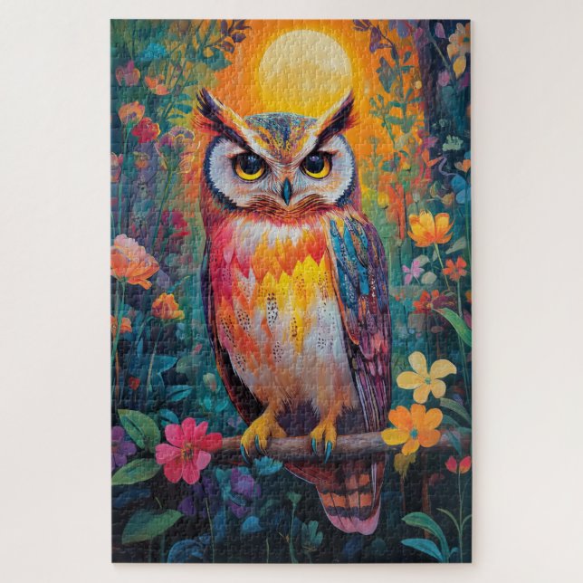 Eule im Wald Puzzle (Vertikal)