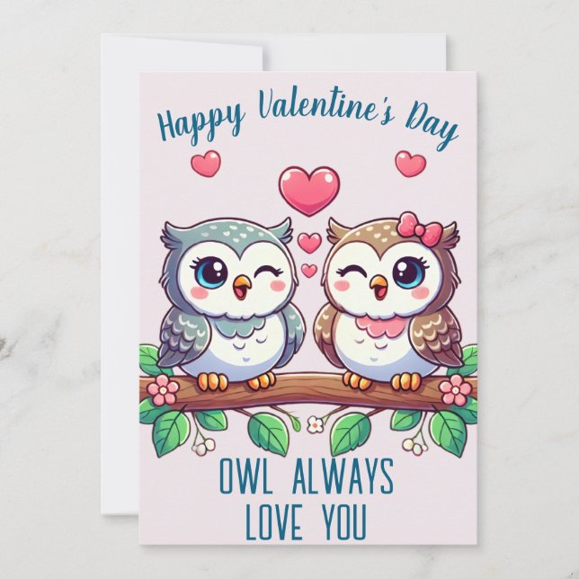 Eule immer Liebe Feiertagskarte (Vorderseite)