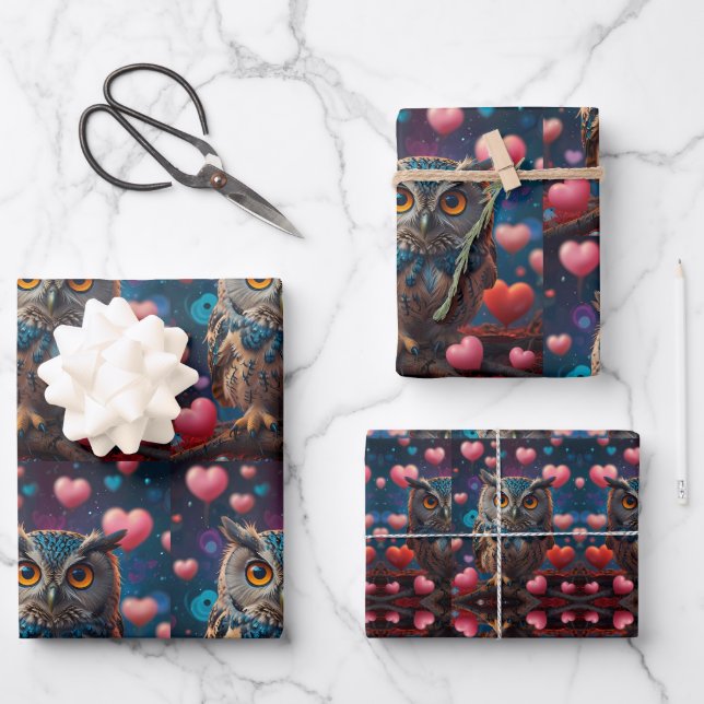 Eule immer Liebe Geschenkpapier Set (Vorderseite)