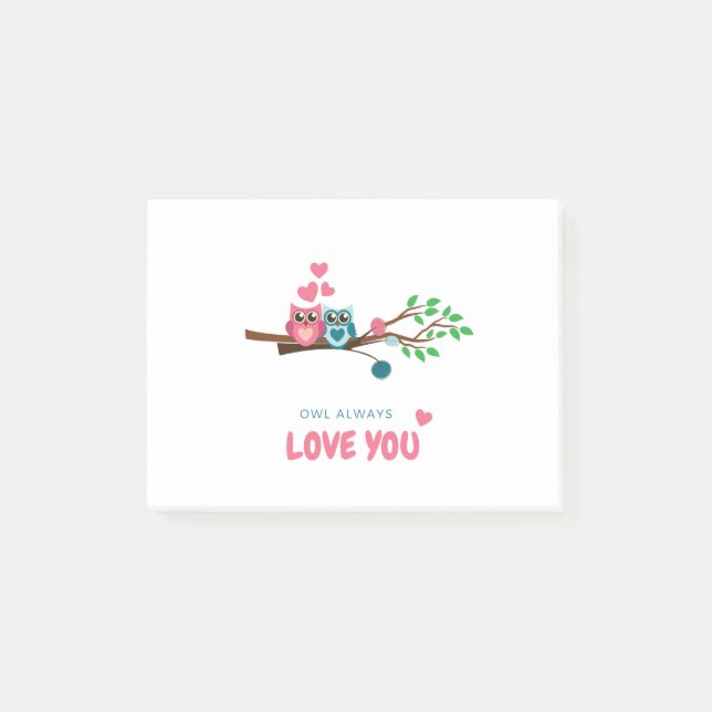 Eule immer Liebe Sie Post-it Klebezettel (Vorderseite)