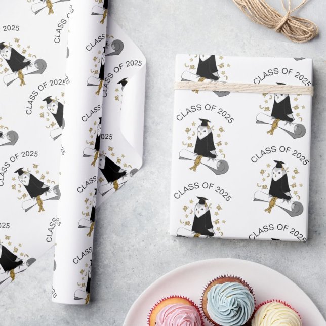 Eule in der Vorschule / Kindergarten Abschluss Geschenkpapier (Von Creator hochgeladen)