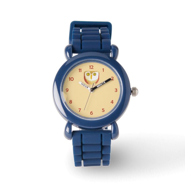 Eule in der Wanduhr Armbanduhr (Vorderseite)