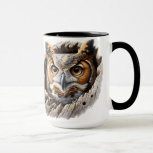 Eule in einem Baumloch Tasse