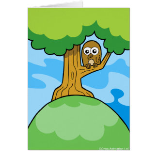 Eule in einer Baum greetin Karte
