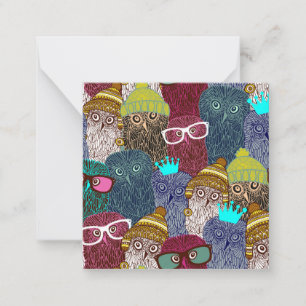 Eule in Krone Mitteilungskarte