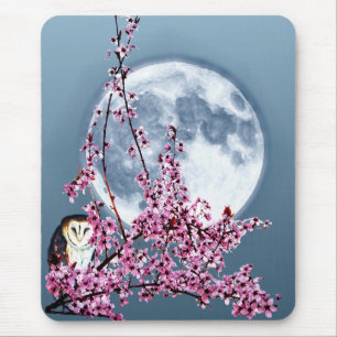 Eule in Pflaumenbaum Mousepad