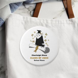 Eule in Robe Vorschul- / Kindergarten-Abschluss Button