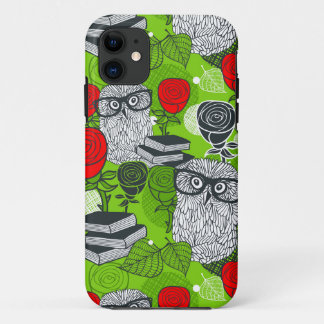 Eule in rote Rosen Case-Mate iPhone Hülle