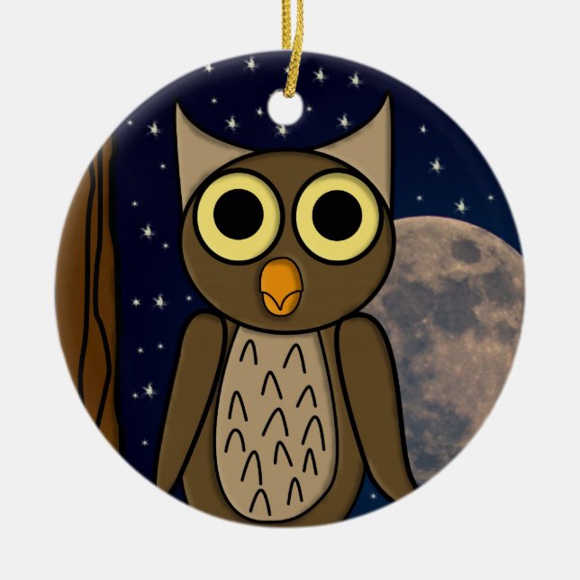 Eule Keramik Ornament (Vorne)