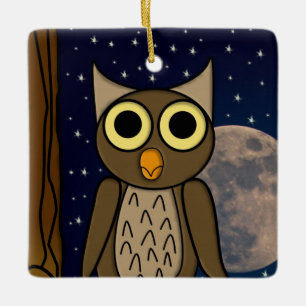 Eule Keramikornament