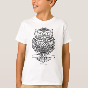 Eule (klassisch) - Basic T-Shirt für Jungen