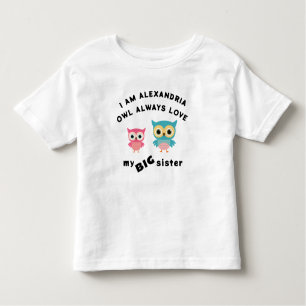 Eule Liebe immer meine große Schwester Kleinkind T-shirt