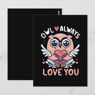 Eule liebt dich immer - Valentinstag Postkarte