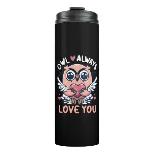 Eule liebt dich immer - Valentinstag Thermosbecher