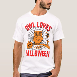 Eule liebt Halloween Gruseliges Vintage-Vector T-Shirt