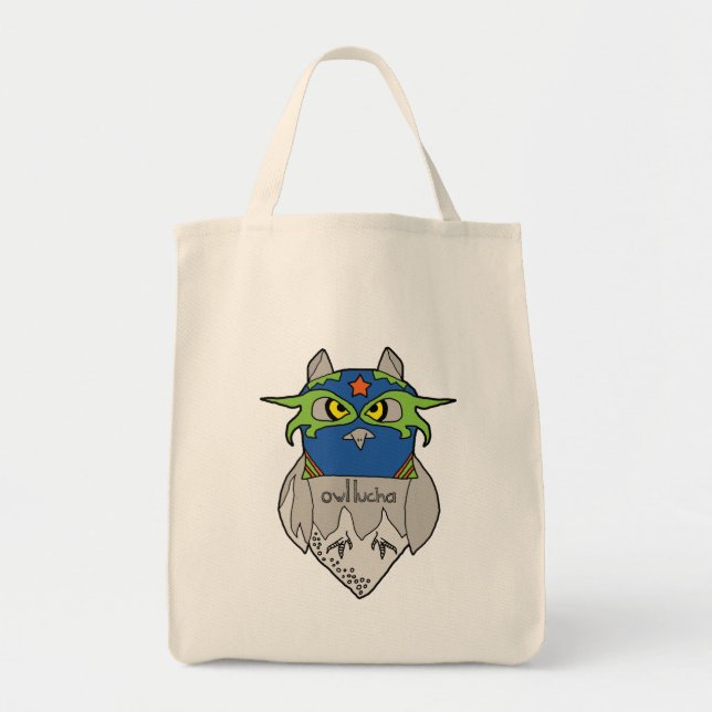 Eule Lucha Stern-Lebensmittelgeschäft-Tasche Tragetasche (Vorne)