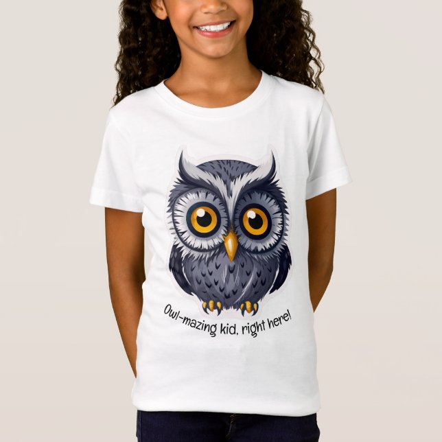 Eule-mazing-Kind, genau hier! v2| Girl-T - Shirt (Vorderseite)