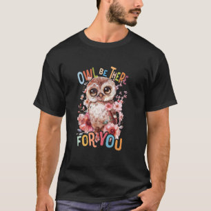 Eule mit Blume niedliche Eulen fliegen Tier morgen T-Shirt