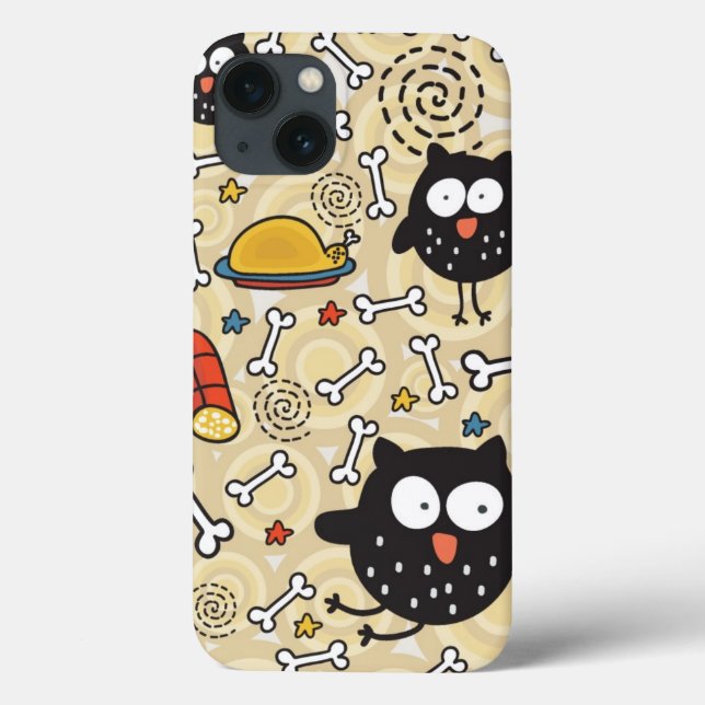 Eule mit Fleisch-Muster Case-Mate iPhone Hülle (Rückseite)