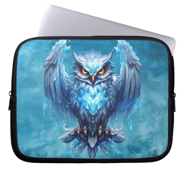 Eule mit gefrorenem Geist  Laptopschutzhülle (Vorderseite)