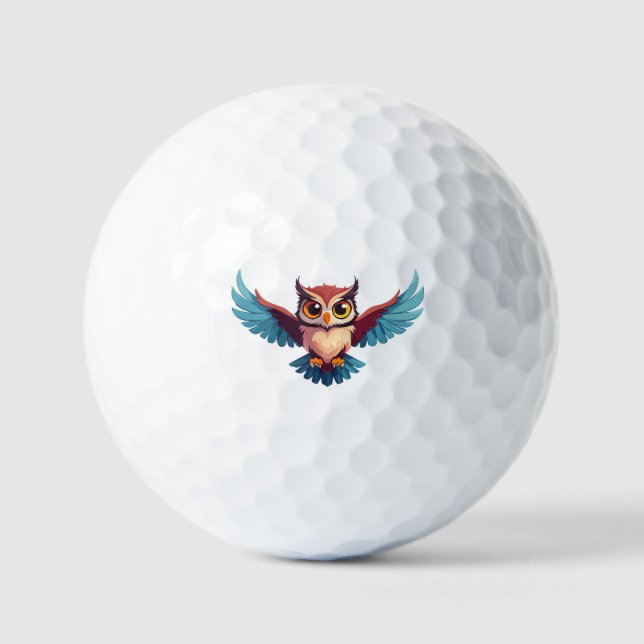 Eule mit großen Augen Golfball (Vorderseite)