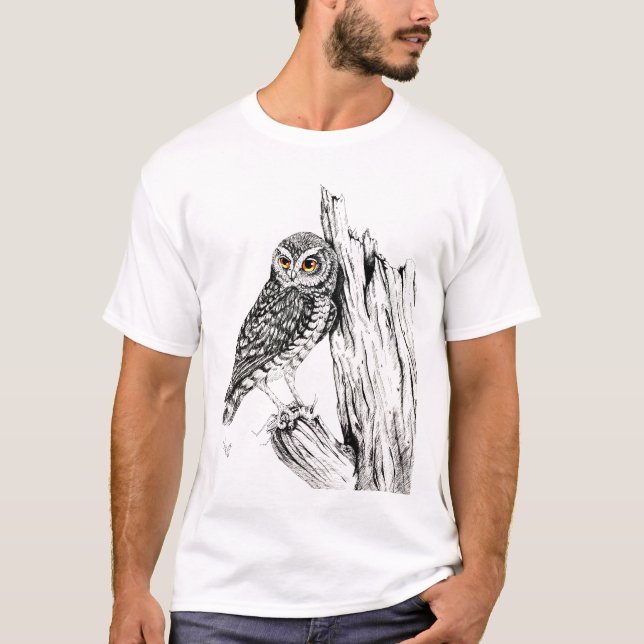 Eule mit Heuschrecken-Shirt T-Shirt (Vorderseite)