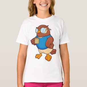 Eule mit Kaffee-Tasse T-Shirt