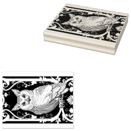 Eule mit Ornamenten Gummistempel