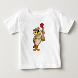 Eule mit Rose Baby T-shirt