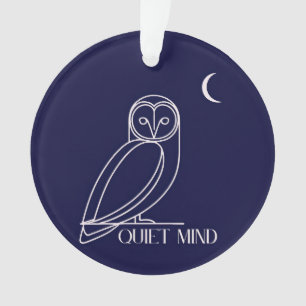 Eule mit ruhigem Geist – Minimalistisches Nacht-We Ornament