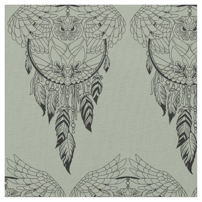 Eule mit Träumerei Stoff (Nahaufnahme)