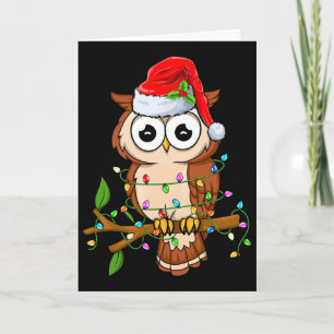 Eule mit Weihnachtsmannmütze Xmas - Vögel Eulenlie Karte