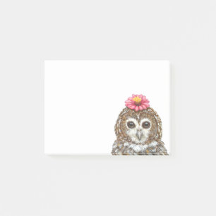 Eule mit Zinnia Posten-it® merkt 4" x 3" Post-it Klebezettel